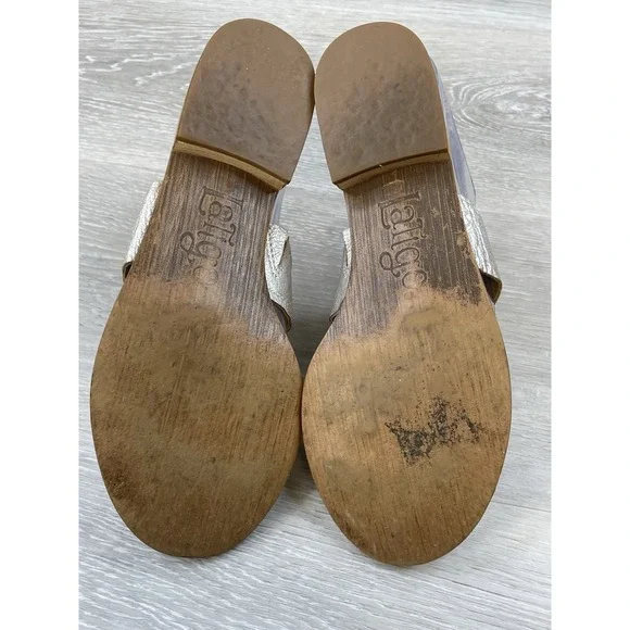 Latigo Rush Women's Sandal Silver Leather 6.5 Double Strap Buckle Boho Comfort - Picture 6 of 10